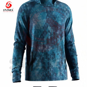 Men's Fishing <b>Hoodie</b> UPF 50 <b>UV</b> <b>Protection</b> Quick Dry Breathable Outdoor Performance Hooded Shirt Face Mask Customizable Colors - Product Image 4