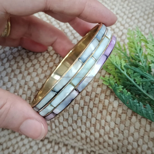 Handcrafted Mother of Pearl Inlay Bangles for Women Eco-Friendly Fashion From Indian Manufacturer FWE - Product Image 4