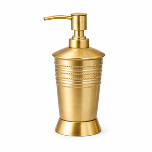 Ensemble de salle de bain en métal martelé, distributeur de savon finition argent antique, bouteille de lavage des mains en acier inoxydable, pompe à lotion vintage - Product Image 4