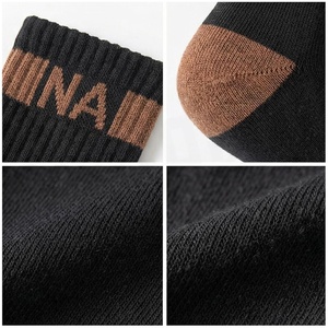 Crew <b>Socks</b> Striped Blue White Brown Cotton Spandex <b>Breathable</b> Adult Casual Autumn Regular Fit Knitted <b>Socks</b> - Product Image 4