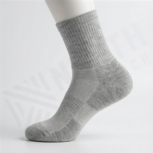 Gray Ankle <b>Socks</b> Breathable Knitted Cotton Polyester Spandex <b>Running</b> Sports <b>Socks</b> for Adults Summer Thin Solid Style - Product Image 3