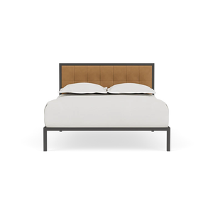 Wholesale Modern Floating <b>Platform</b> <b>Bed</b> | Upholstered Shelter Headboard Walnut <b>Bed</b> <b>Frame</b> - Product Image 1