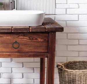 ตู้วางอ่างล้างหน้าไม้สไตล์โมเดิร์นรัสติก พร้อมลิ้นชักเก็บของ ตู้ห้องน้ำแข็งแรงทนทาน สำหรับวิลล่าและโรงแรม - Product Image 3