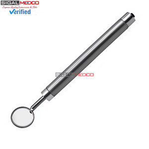 Premium Quality Manual Dental Mouth Mirror LED Light Silver Color Ergonomic Handle German Stainless Steel Oral Examination - Product Image 5