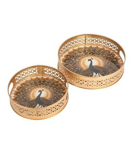 Nueva Llegada 2026: Juego de Bandejas de Latón con Diseño Artístico Pichwi para Celebraciones de Diwali y Ramadán - Product Image 2