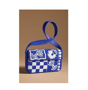 Vintage Beaded Handmade Luxury Polyester Lightweight <b>Square</b> Shape Fashion Banquet Ladies Shoulder Bag Casual Purse - Product Image 4