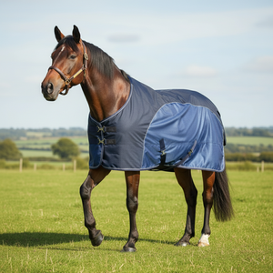 Manta de Establos para Caballos Azul Marino, Acolchado Ligero, Forro Suave, Cierres Ajustables en el Pecho, Manta de Establos Cómoda para Uso Diario - Product Image 2
