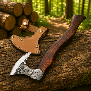 Hacha Vikinga de Acero al Carbono de Alta Calidad con Mango de Madera Forjado a Mano para Campismo al Aire Libre con Envío Gratuito - Product Image 6