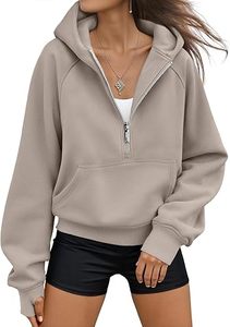 Men's Customizable Quarter <b>Zip</b> <b>Hooded</b> Sweatshirt Solid Color Regular Fit Casual Fleece Pullover Winter Style Knitted 100% Cotton - Product Image 4