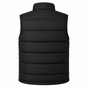 Wholesale Men Sleeveless Jacket Stand Up Collar Padded <b>Puffer</b> Bodywarmer Side Pockets Solid Color Custom Men <b>Puffer</b> <b>Vest</b> - Product Image 2