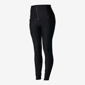Pantalones de equitación de cintura alta para mujer, largos, con cierre de cremallera, transpirables, de punto, de spandex y nailon, color negro sólido, ropa ecuestre 2026 - Product Image 5