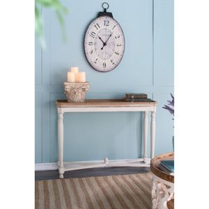 Orologio da parete ovale bianco antico 18 \ "X 29 \" orologio decorativo tradizionale Vintage per la casa - Product Image 5