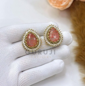 STUNNING SPARKLES Stylish High Quality Gold Plated Brass <b>Stud</b> <b>Earrings</b> Zircon Stones Women Evening Party Wear Trendy Fashion - Product Image 5