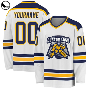 Wholesale Custom <b>Long</b> Sleeves Fleece Ice Hockey Hoodie Jersey Polyester Fabric Sublimation Ice Hoodies Hockey Uniform 280g - Product Image 1