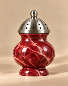 Brûleur à Bakhoor en résine aspect marbre de luxe avec couvercle en acier inoxydable, brûleur à encens Oud arabe, aromathérapie printemps-été, Ramadan - Product Image 3