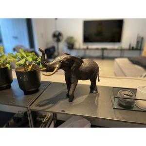 Bronze Elephant Figurine Casting Animal Sculpture Home Decoration <b>Small</b> Size Sculpted Handmade Metal Elephant Table Decor - Product Image 4