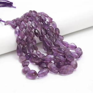 Natural African <b>Amethyst</b> Nuggets Beads 10-15mm Oval Cut Fancy Shape Tumble Beads - Product Image 1