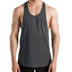 Camiseta sin mangas transpirable de punto acanalado con cuello en V, ajustada, 100% personalizada, al por mayor, blanca, para hombre, de poliéster y algodón, con logo personalizado - Product Image 1