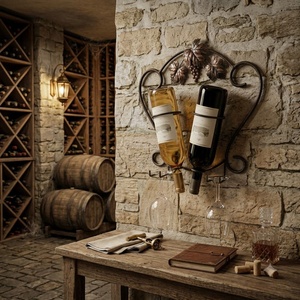 Moderno Estante para Vino de Hierro Forjado con Estantes Ajustables, Diseño de Panel Metálico para Mesa, Capacidad para 20-29 Botellas, para Bar en Casa - Product Image 4