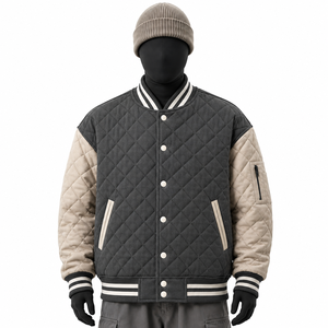OEM <b>Men's</b> Varsity <b>Jacket</b> Premium Cotton Blend Bomber <b>Jacket</b> for Streetwear Fashion - Product Image 4