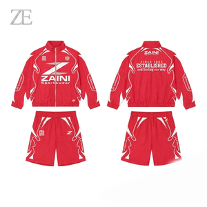 ZAINI Premium Men's Winter 300gsm Polyester/Nylon Solid Color Short <b>Set</b> Custom Logo Sportswear - Product Image 1