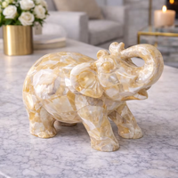 Statuette d'éléphant en nacre polie faite à la main, décoration de luxe pour la maison, décoration de table, Feng Shui