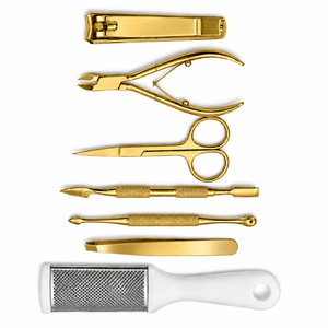 Kit de manucure professionnel 7 en 1 en acier inoxydable, outils de manucure de luxe durables, ensemble portable pour adultes avec coupe-ongles et ciseaux - Product Image 6