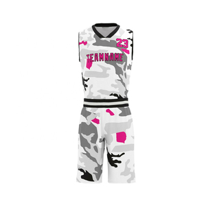 Meilleur nouveau design, maillot de basket-ball réversible pour adultes, imprimé camouflage, 100% polyester, personnalisé, respirant, taille plus, uniforme d'équipe - Product Image 1