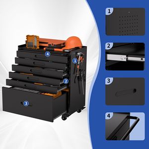 Carrello Portautensili da 87 cm con 6 Cassetti, Mobiletto da Garage Robusto con Design a Cassetti Multipli per Piccoli Oggetti, Supporto OEM - Product Image 4