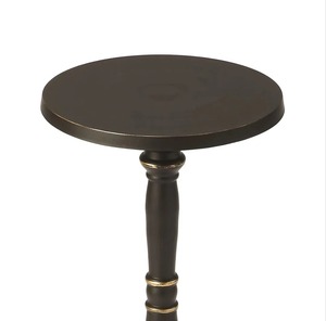 Mesa Auxiliar Moderna Space Perfect con Tapa Redonda y Base Decorativa para Muebles de Sala - Product Image 3