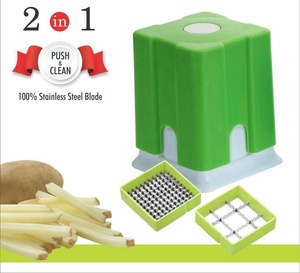 Astilladora de patatas de plástico, herramienta de cocina duradera con cuchillas de acero inoxidable para cortar patatas fáciles, hacer patatas fritas, aperitivos - Product Image 5