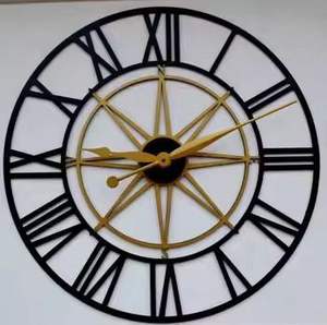 Luxury Vintage <b>Wall</b> <b>Clock</b> Gold Filigree Roman Numeral Skeleton Design Silent Quartz Movement for Antique Style Home <b>Decor</b> Art - Product Image 3