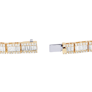 สร้อยข้อมือแบบโซ่ฮิปฮอป Iced Jewelz Rock Street ขนาด 14 มม. สไตล์ไมอามีคิวบัน สำหรับผู้หญิง ขายส่ง เงินแท้ชุบทอง ประดับเพชรโมอิสซาไนต์ - Product Image 3