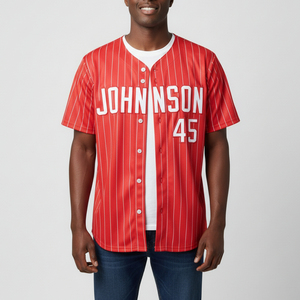 Customized Stripes Baseball Team Jersey Sets Personalized Name Number Breathable 100% Polyester Anti-Bacterial Red Custom - Product Image 5