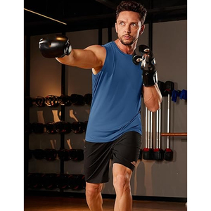 Custom Made Casual Men's Tank Top 100% Cotton Breathable Knitted OEM Design with O-neck Sleeveless for Summer Fitness - Product Image 6