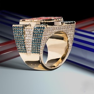 Custom Enamel Lion Logo <b>Name</b> <b>Ring</b> Moissanite 925 Sterling Silver Hip Hop Championship Band for Men Women - Product Image 2