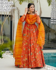 ชุดเดรส Anarkali สีชมพูสำหรับผู้หญิง ลายปัก Bandhani Zeba สำหรับงานเทศกาล ผ้าไหม ยาวถึงพื้น ทรงปกติ แห้งเร็ว เหมาะสำหรับงานแต่งงาน งาน Diwali และงานปาร์ตี้ - Product Image 2