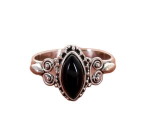 Bague à la mode en argent Sterling 925 faite à la main pierre précieuse en onyx noir naturel classique IGI certifié anniversaire pavé réglage fête - Product Image 1