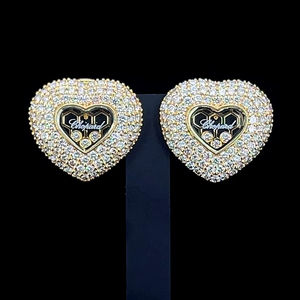 Pendientes de Oro de 14K con Diamantes en Forma de Corazón, con Diamantes Naturales – Elegantes para Fiestas, de Fabricante Indio - Product Image 1