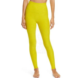 Leggings de yoga tricotés simples à taille élastique pour femmes, service OEM à faible MOQ, vêtements de fitness de haute qualité à prix abordable - Product Image 2