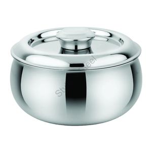 Olla caliente de acero inoxidable de primera calidad con diseño elegante clásico, chisporroteo en forma de vientre con tapa de acabado de espejo, Material metálico - Product Image 1