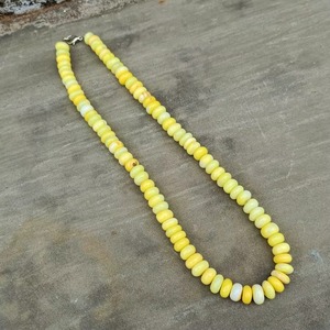 Natural Yellow <b>Opal</b> Smooth Rondelle Gemstone Choker <b>Necklace</b> 7MM 9MM Beaded Party Wear Jewelry For Men Women Wholesale Bulk - Product Image 4