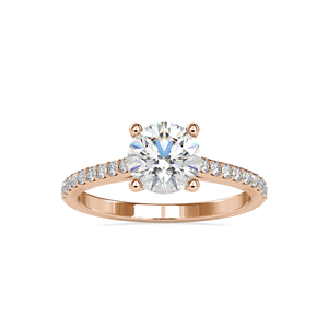 แหวนหมั้นเพชรเพาะเลี้ยงในห้องปฏิบัติการ 1.35 กะรัต ทรงกลม แหวนทองคำขาว 14k แหวนแต่งงาน เครื่องประดับเพชรยอดนิยม - Product Image 2