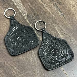 Nouveau porte-clés de luxe en cuir de vachette véritable, motif floral, design personnalisé, mini sac, porte-clés de voiture, prix de gros, cadeau - Product Image 4