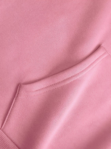 Custom Logo Hoodie Pink 100% Cotton French Terry Regular Fit Unisex Casual Autumn Wear Heat Transfer Printed - Product Image 6