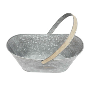 Panier en métal galvanisé Offre Spéciale gris ciment pour la décoration florale prix de gros paniers de rangement pour exportateurs indiens - Product Image 1