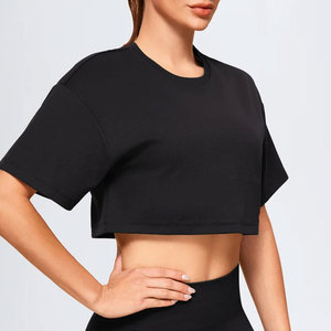 เสื้อยืดครอปออกกำลังกาย ระบายอากาศได้ดี ทรงหลวม ใส่สบาย เหมาะสำหรับผู้หญิง ใส่ลำลอง วิ่ง ออกกำลังกายกลางแจ้ง น้ำหนักเบา 180 กรัม - Product Image 6