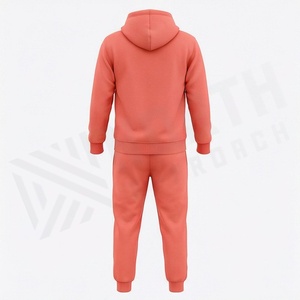 Ensemble de survêtement pour homme, couleur unie, à capuche, sweat-shirt et pantalon en coton, tenue décontractée d'automne avec poches latérales - Product Image 2