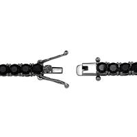Schwarz Rhodiniertes 925 Silber Tennis-Armband Runder Brillantschliff Diamant Blumendesign Krappenfassung Unisex Luxus-Schmuck