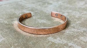 Custom logo and design <b>copper</b> magnetic cuff <b>bangle</b> new design regular wrist wear healing <b>bangle</b> unisex wholesale nepal - Product Image 5
